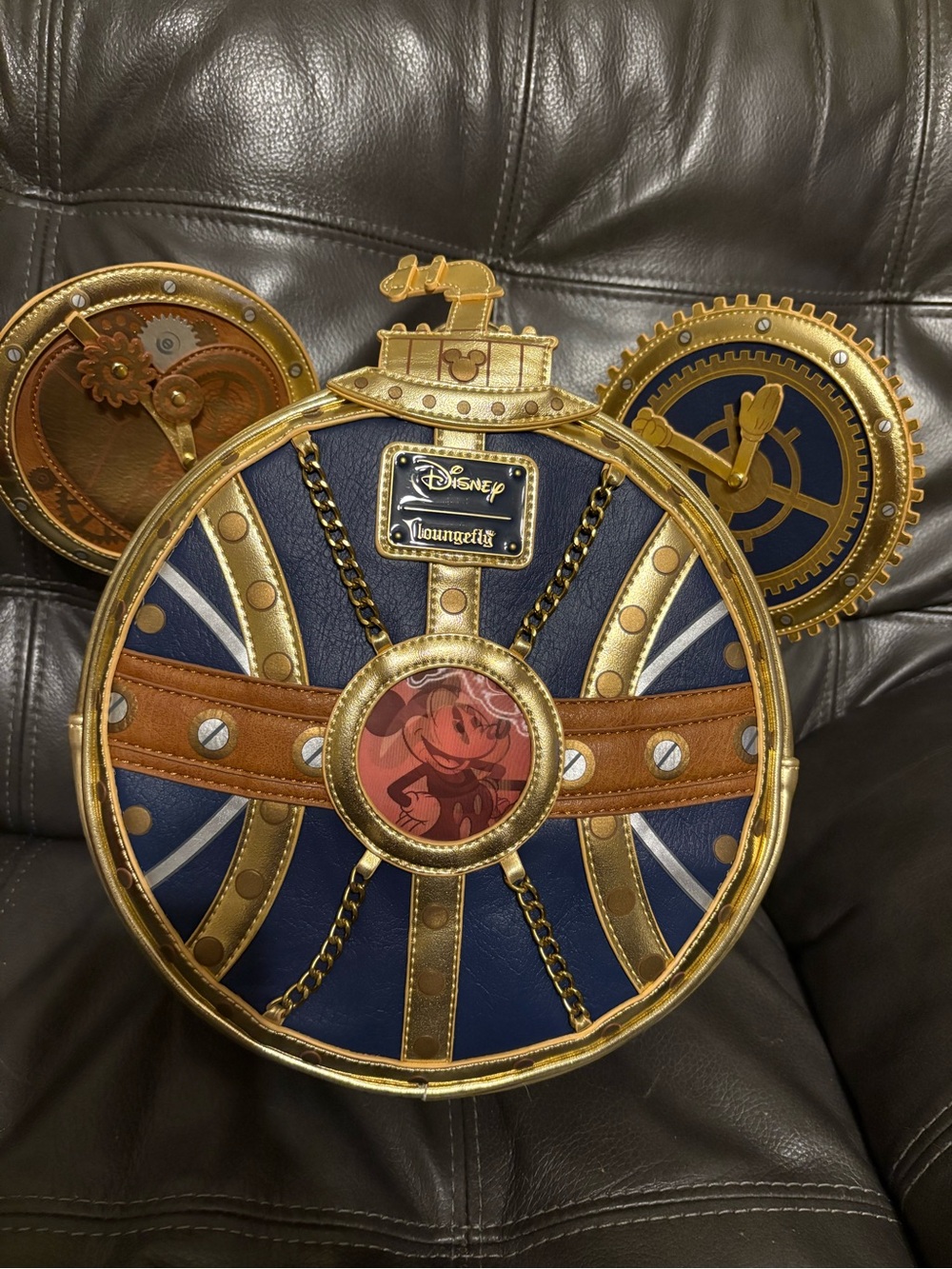 Loungefly Disney Steampunk Mickey Mouse Navy and Gold Backpack